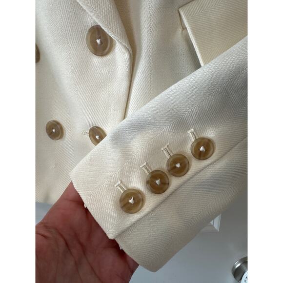 Free People NWT Betty Solid Cropped Blazer in Ecru Size Medium - Picture 6 of 11